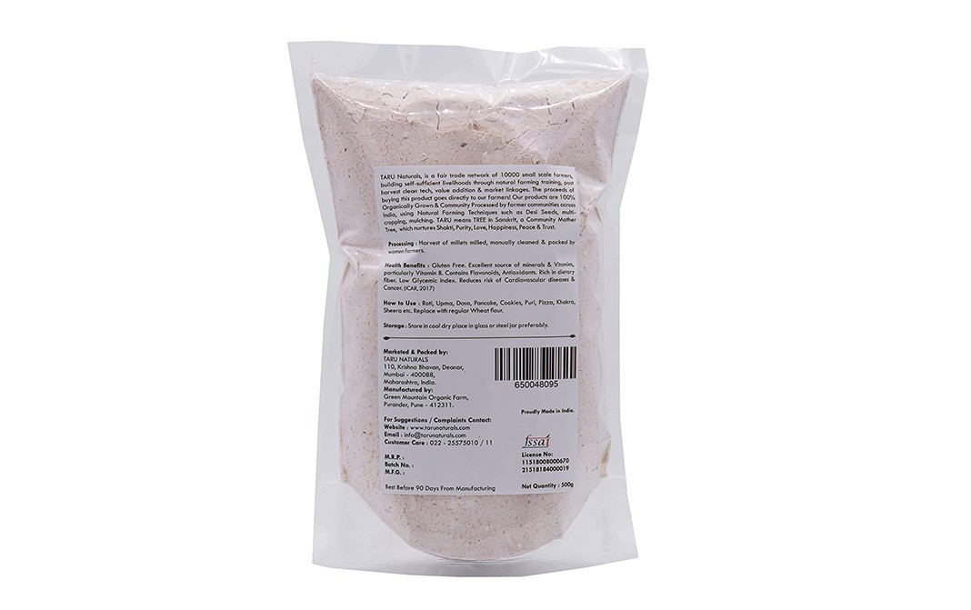 Taru Stone Ground Sorgham Flour Ancient Jowar Atta   Pack  500 grams